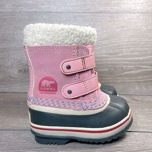 Sorel Kids Pink and Gray Snow Boots